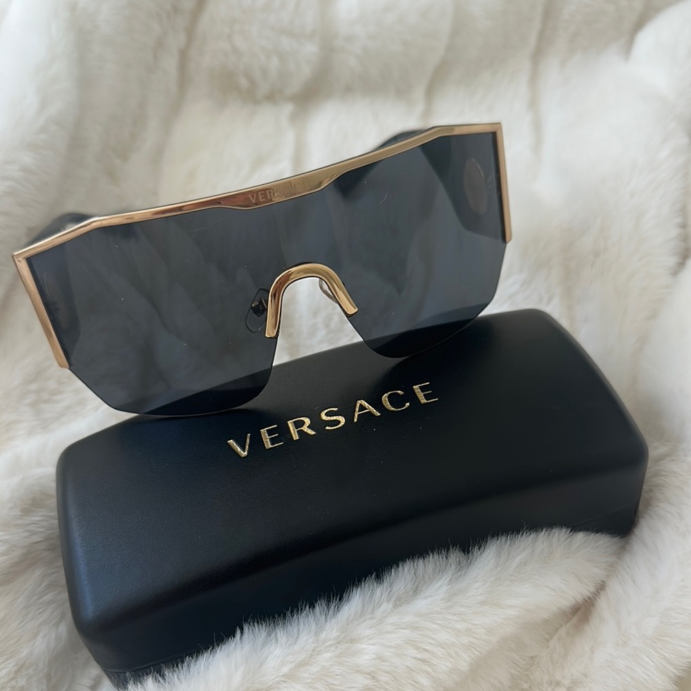 Versace Black and Gold Women's Sunglasses